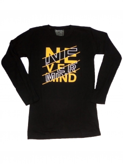 Never Mind - 01 Black Cotton T-Shirt 